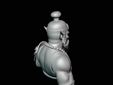 Bearded Immortal Warrior Bust Statue Design 2 - 3D Print Model 3D Print Model