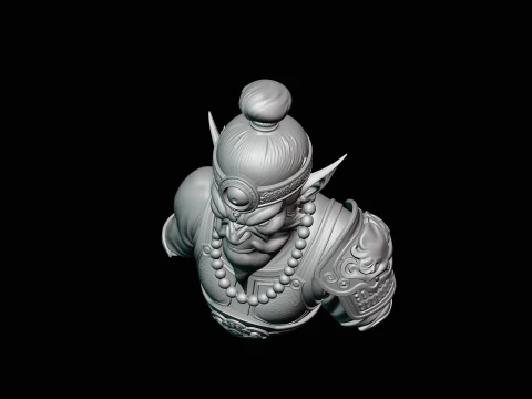 Bearded Immortal Warrior Bust Statue Design 2 - 3D Print Model 3D Print Model