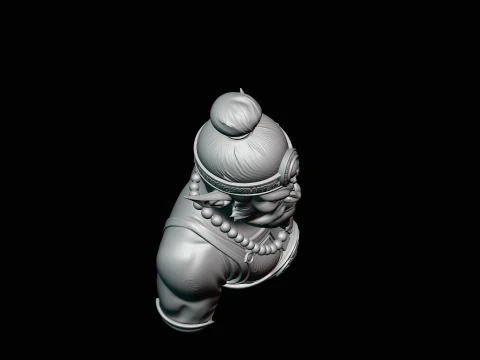 Bearded Immortal Warrior Bust Statue Design 2 - 3D Print Model 3D Print Model