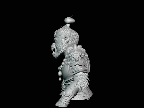 Monkey King Bust Statue Design 3 - 3D Print Model 3D Print Model
