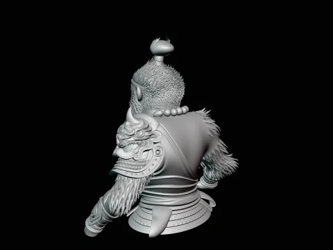 Monkey King Bust Statue Design 3 - 3D Print Model 3D Print Model