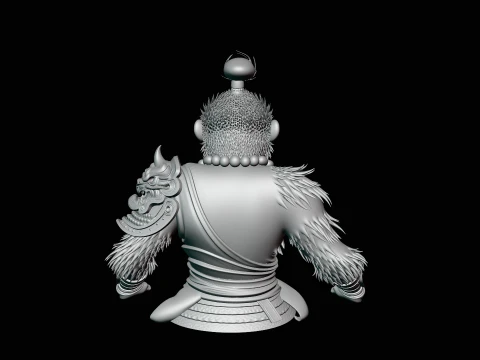 Monkey King Bust Statue Design 3 - 3D Print Model 3D Print Model