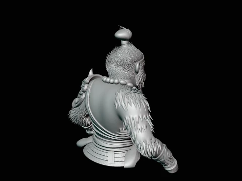 Monkey King Bust Statue Design 3 - 3D Print Model 3D Print Model