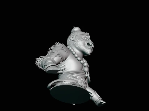 Monkey King Bust Statue Design 3 - 3D Print Model 3D Print Model