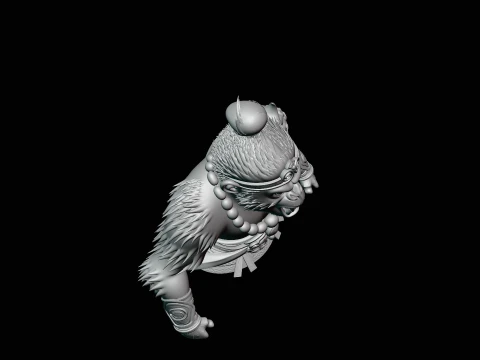 Monkey King Bust Statue Design 3 - 3D Print Model 3D Print Model
