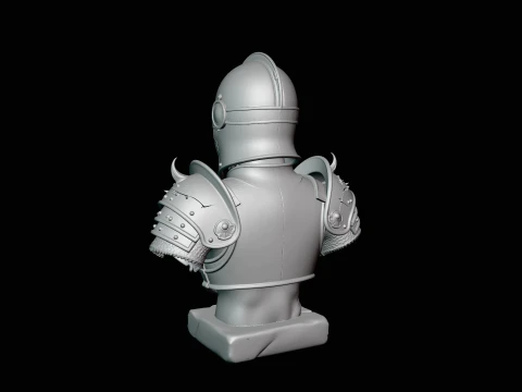 Skeleton Knight Bust Statue Design 3 - 3D Print Model 3D Print Model