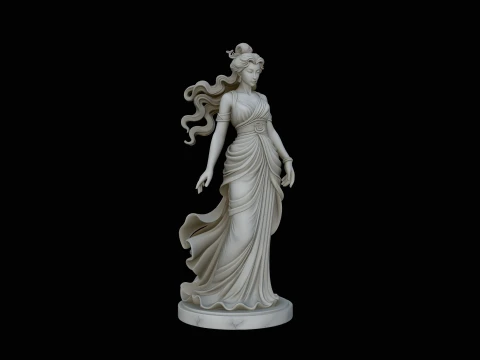 Windswept Greek Goddess Statue Design 4 - 3D Print Model Modelo de impresión 3D