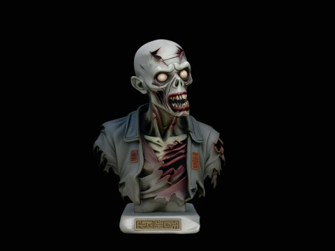 Diseño de estatua de busto zombie 1 - Modelo de impresión 3D Modelo de impresión 3D