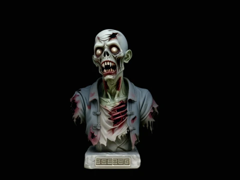 Diseño de estatua de busto zombie 3 - Modelo de impresión 3D Modelo de impresión 3D