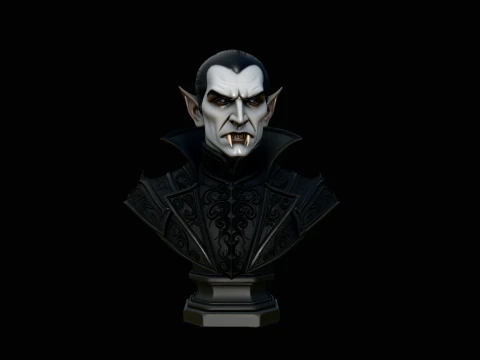 Dracula Vampire Bust Statue Design 9 - 3D Print Model 3D Print Model