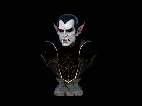 Dracula Vampire Bust Statue Design 12 - 3D Print Model 3D Print Model