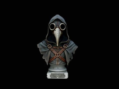Dise&ntilde;o de estatua de busto del Doctor de la peste 6 - Modelo de impresi&oacute;n 3D Modelo de impresión 3D