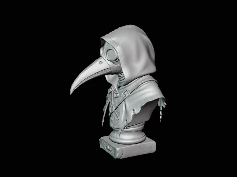 Plague Doctor Bust Statue Design 6 - 3D Print Model 3D Print Model