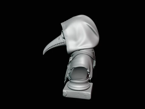 Plague Doctor Bust Statue Design 6 - 3D Print Model 3D Print Model