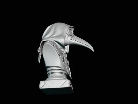 Plague Doctor Bust Statue Design 6 - 3D Print Model 3D Print Model