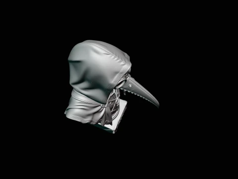 Plague Doctor Bust Statue Design 6 - 3D Print Model 3D Print Model