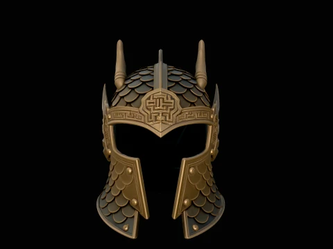 Drachenschuppen-Helmstatue Design 1 &ndash; 3D-Druckmodell 3D Druckmodell