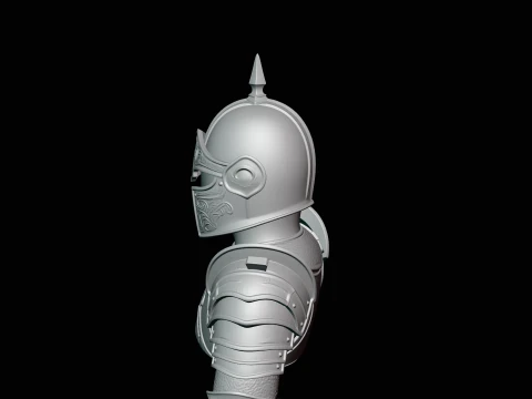 Spiked Helm Knight Armor Bust Statue Design 2 - 3D Print Model 3D Print Model