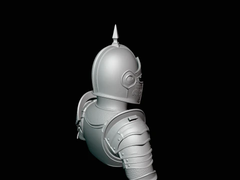 Spiked Helm Knight Armor Bust Statue Design 2 - 3D Print Model 3D Print Model