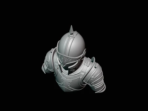 Spiked Helm Knight Armor Bust Statue Design 2 - 3D Print Model 3D Print Model