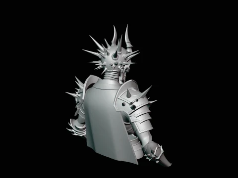 Spiked Armor Skeleton Bust Statue Design 1 - 3D Print Model 3D Print Model
