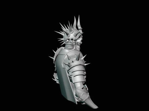 Spiked Armor Skeleton Bust Statue Design 1 - 3D Print Model 3D Print Model