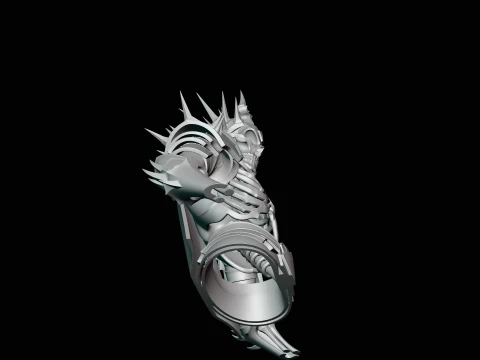 Spiked Armor Skeleton Bust Statue Design 1 - 3D Print Model 3D Print Model
