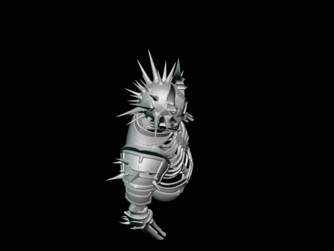 Spiked Armor Skeleton Bust Statue Design 1 - 3D Print Model 3D Print Model