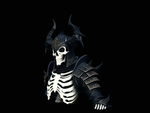 Spiked Armor Skeleton Bust Statue Design 2 - 3D Print Model 3D Print Model