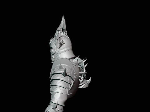 Spiked Armor Skeleton Bust Statue Design 2 - 3D Print Model 3D Print Model