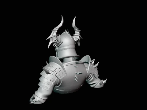Spiked Armor Skeleton Bust Statue Design 2 - 3D Print Model 3D Print Model