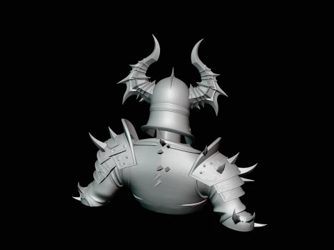 Spiked Armor Skeleton Bust Statue Design 2 - 3D Print Model 3D Print Model