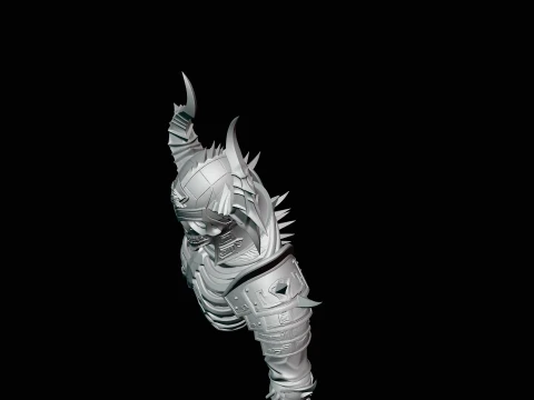 Spiked Armor Skeleton Bust Statue Design 2 - 3D Print Model 3D Print Model