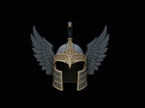 Winged Eagle Helmet Statue Design 3 - 3D Print Model 3D Print Model