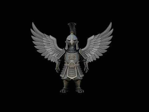 Winged Angel Armor Statue Design 1 - 3D Print Model 3D Print Model