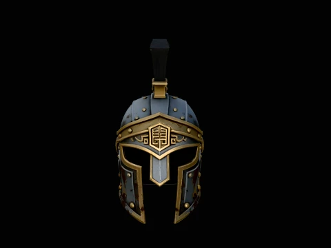 Gilded Greek Helmet Statue Design 2 - 3D Print Model Modèles 3D en vedette
