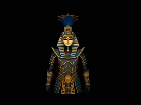 Pharaoh Gold Armor Bust Statue Design 1 - 3D Print Model 3D Print Model