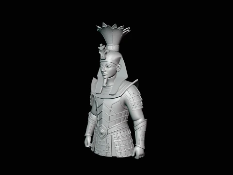 Pharaoh Gold Armor Bust Statue Design 1 - 3D Print Model 3D Print Model