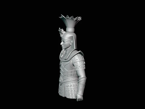 Pharaoh Gold Armor Bust Statue Design 1 - 3D Print Model 3D Print Model