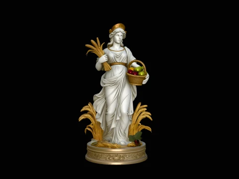 Harvest Goddess Statue Design 1 - 3D Print Model 3D Baskı Modeli