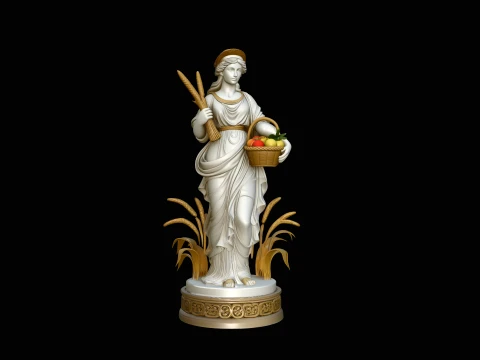 Harvest Goddess Statue Design 3 - 3D Print Model 3Dプリントモデル