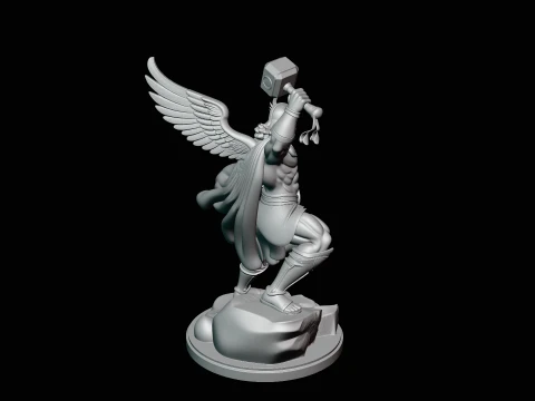 Thor with Hammer Statue Design 6 - 3D Print Model 3D Print Model