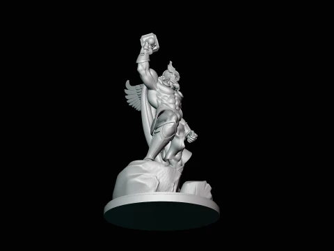 Thor with Hammer Statue Design 6 - 3D Print Model 3D Print Model