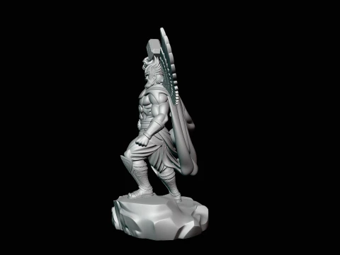 Thor with Hammer Statue Design 8 - 3D Print Model 3D Print Model