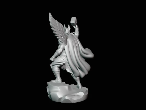 Thor with Hammer Statue Design 8 - 3D Print Model 3D Print Model