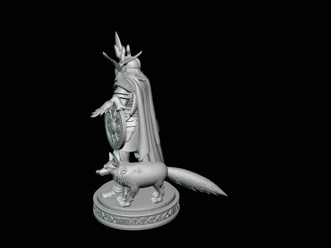 Odin with Spear Statue Design 5 - 3D Print Model 3D Print Model