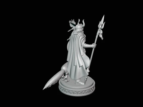 Odin with Spear Statue Design 5 - 3D Print Model 3D Print Model