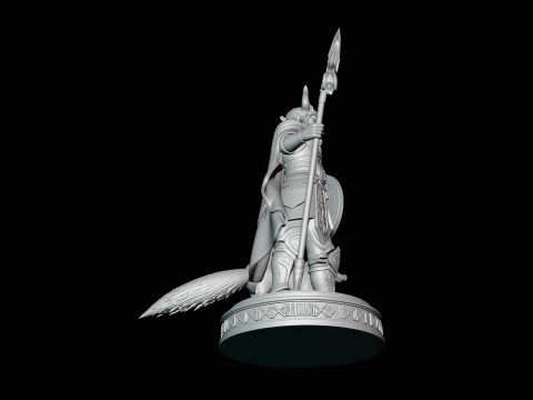 Odin with Spear Statue Design 5 - 3D Print Model 3D Print Model