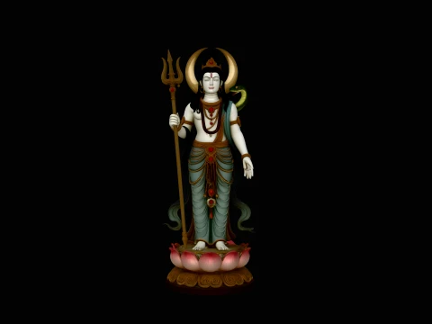 Shiva with Trident Statue Design 5 - 3D Print Model 3D Принт Модель