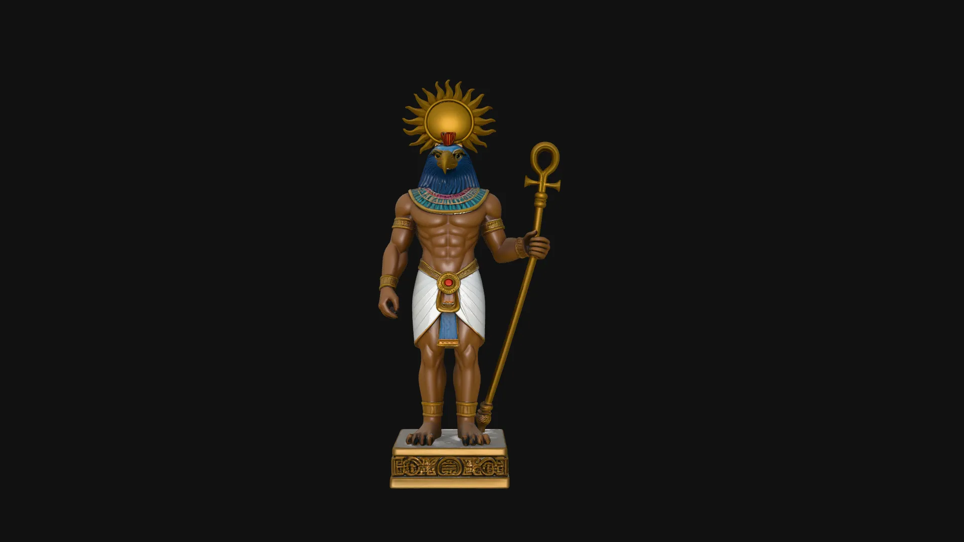 Ra Sun God Statue Design 3 - 3D Print Model 3D Print Model .c4d .max .obj .3ds .fbx .stl .blend 